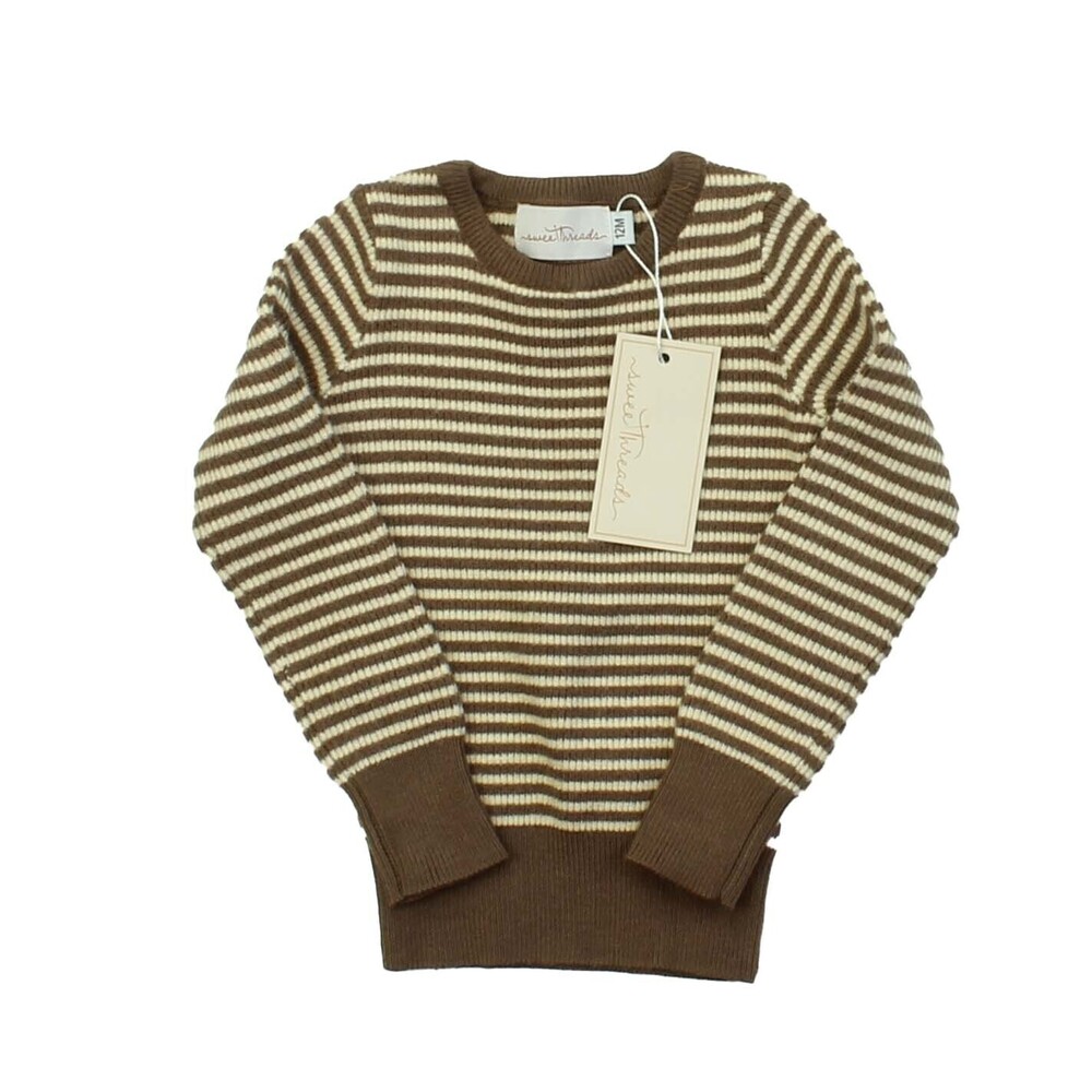 Sweet Threads Boys Tan | Brown | Stripes Sweater size: 12 Months